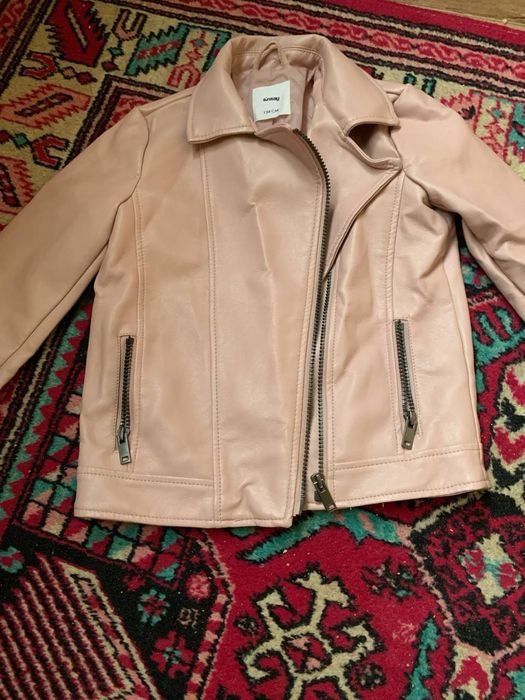 Кожаная куртка лля девочки Розовая