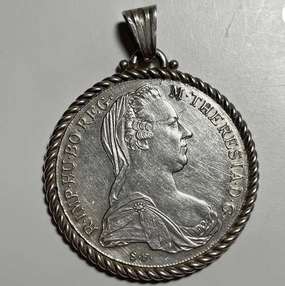 Medalion din taler Maria Theresia + lanț din argint
