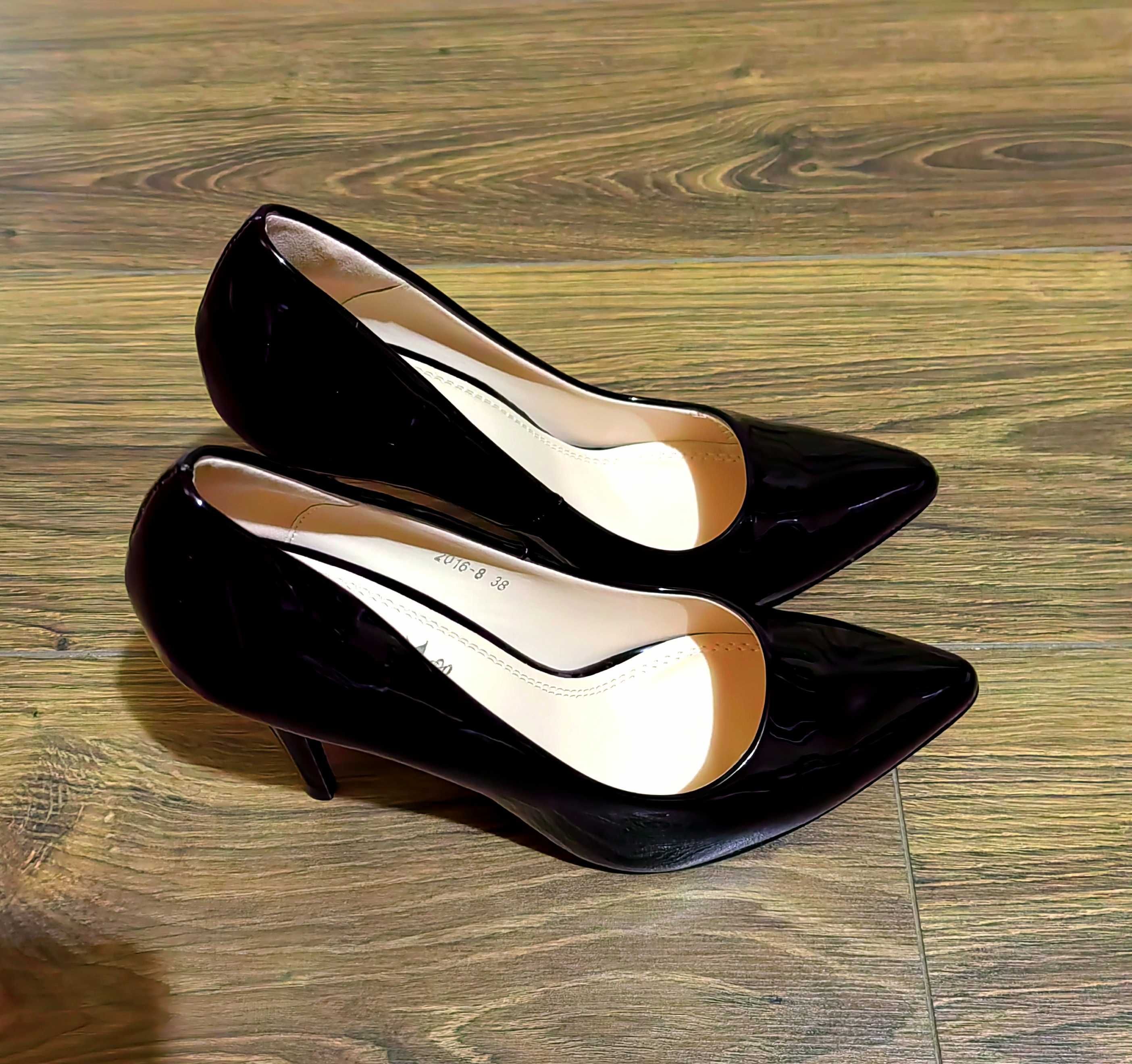 Pantofi dama stiletto negri eleganti