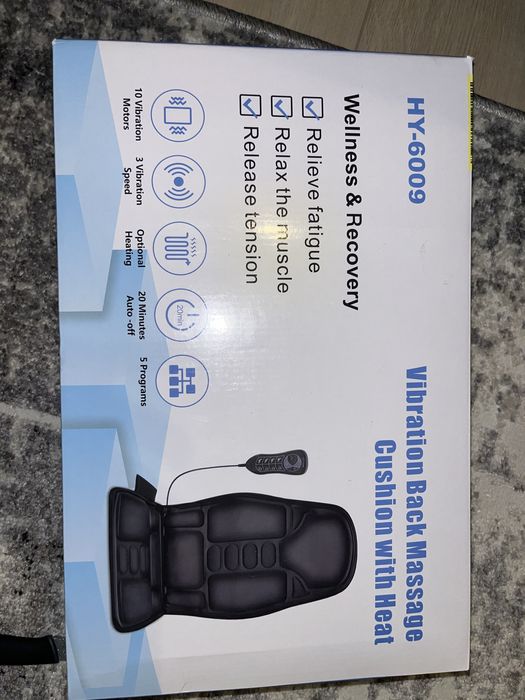 Pernă de masaj pentru scaun cu căldură si masaj si caldura - noua