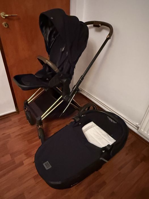 Cybex Priam 4 SE Deep Black, 2-in-1 (Landou + Scaun) + Accesorii