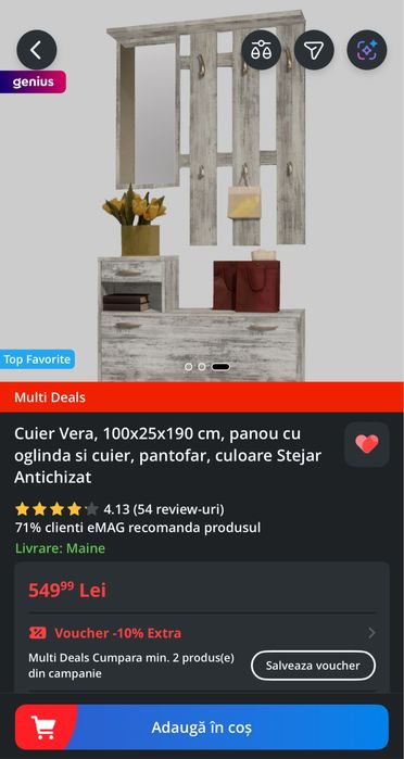 Cuier Vera cu pantofar