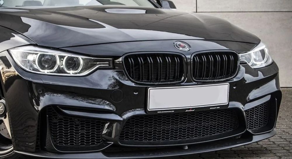 Grila Dubla Grilaj Nari  BMW Seria 5 F10 2008-2018 F11 negru lucios