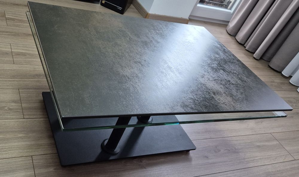 Măsuță de cafea extensibilă cu blat rotativ