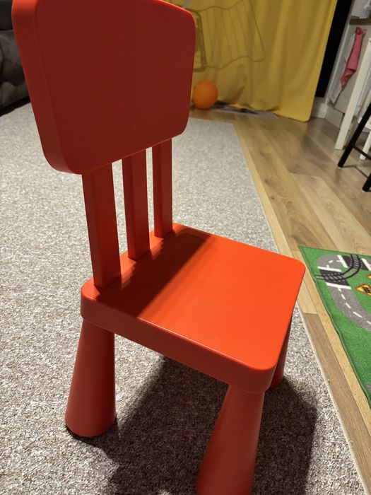 Masa + scaun copii rosu/portocaliu