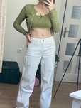 Бели дънки Pull&Bear xs-s със средна посадка