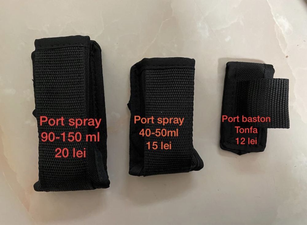 Port spray 40-150 ml, port baston/tonfa din cordura