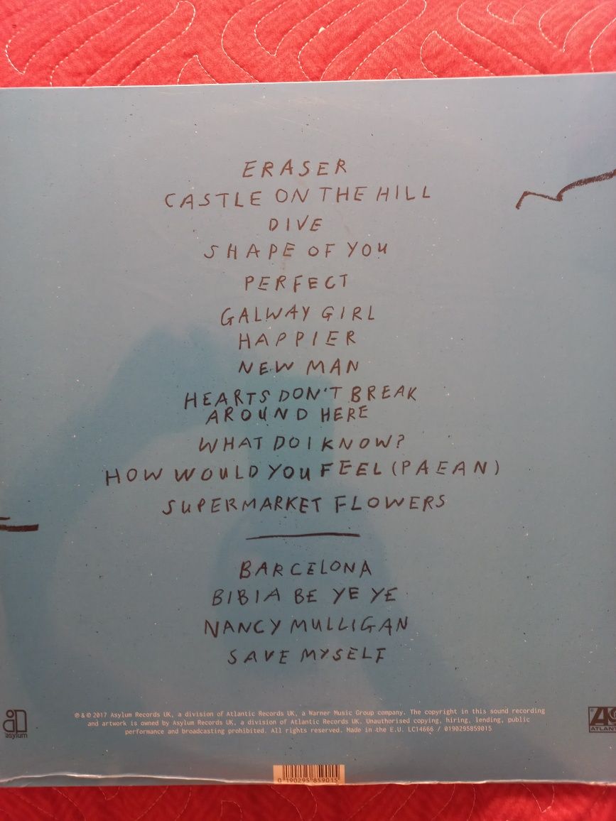 Disc vinil Ed Sheeran 180 gr conține 2 LP