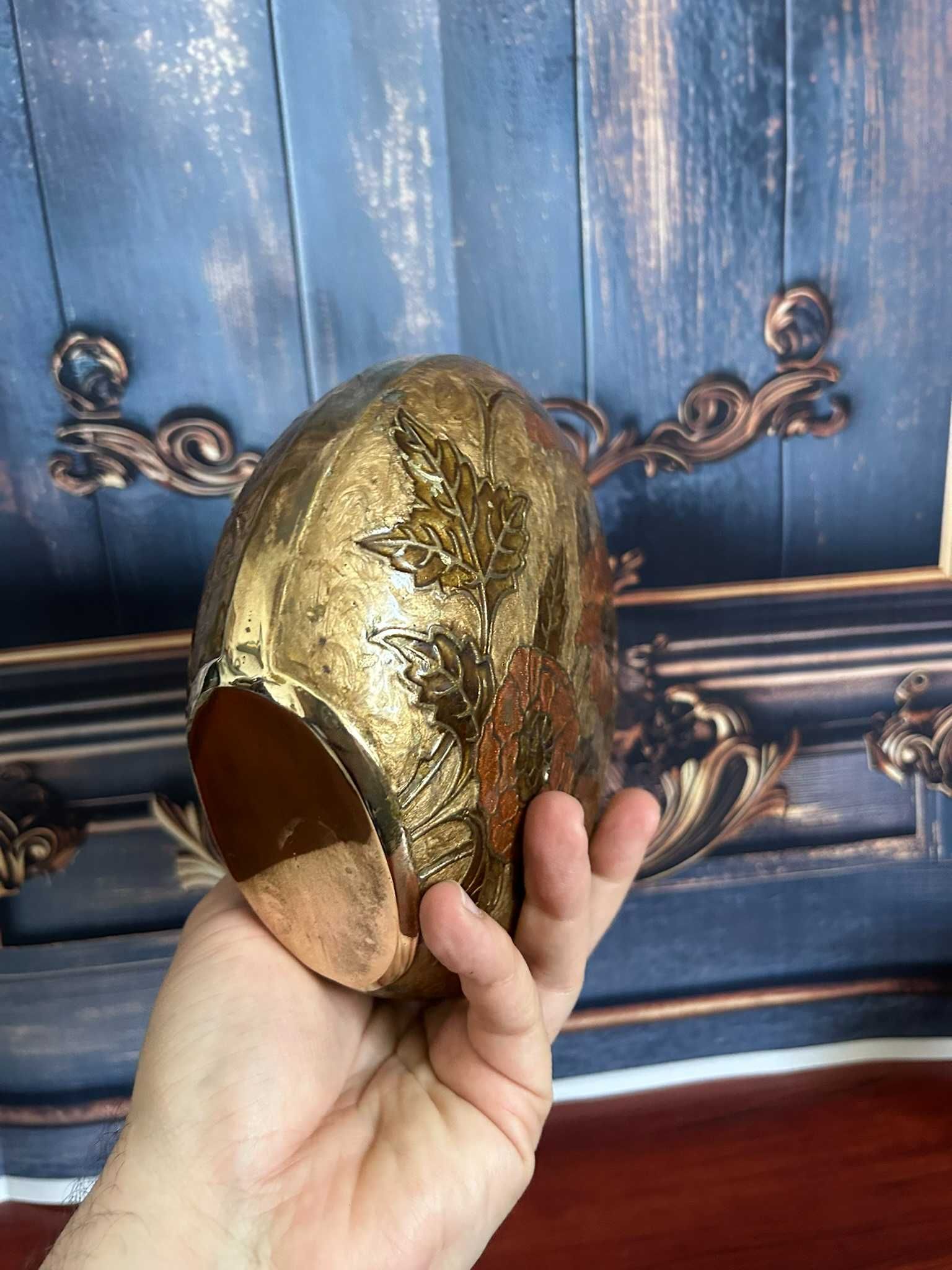 DN701 vaza cloisonne alama 740g 14cm h si ~15 cm latime superba