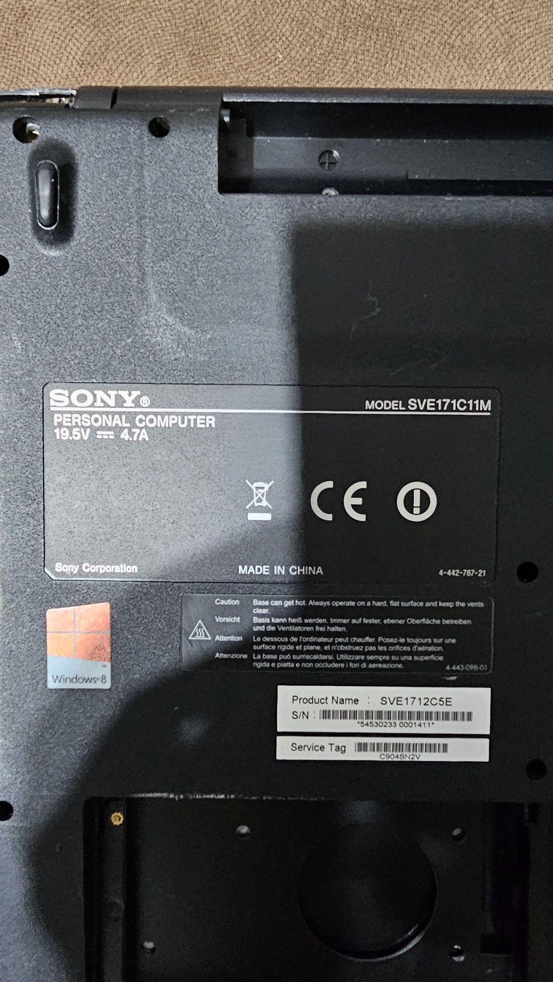 Dezmembrez laptop Sony Vayo SVE171C11M