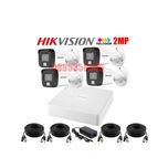HIKVISION 2MP COLORVU ГОТОВ Комплект за Видеонаблюдение 4 камери и DVR