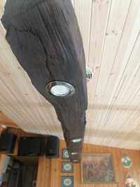 Лампа от дървена греда, осветително тяло, полилей