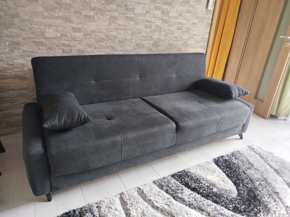 Разтегателно клик-клак канапе (диван), черно 210/110