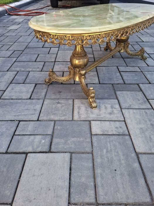 Vand masuta bronz cu blat din onix