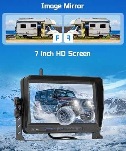 Нова Безжична камера за заден ход + 7" HD монитор, нощно виждане, IP68