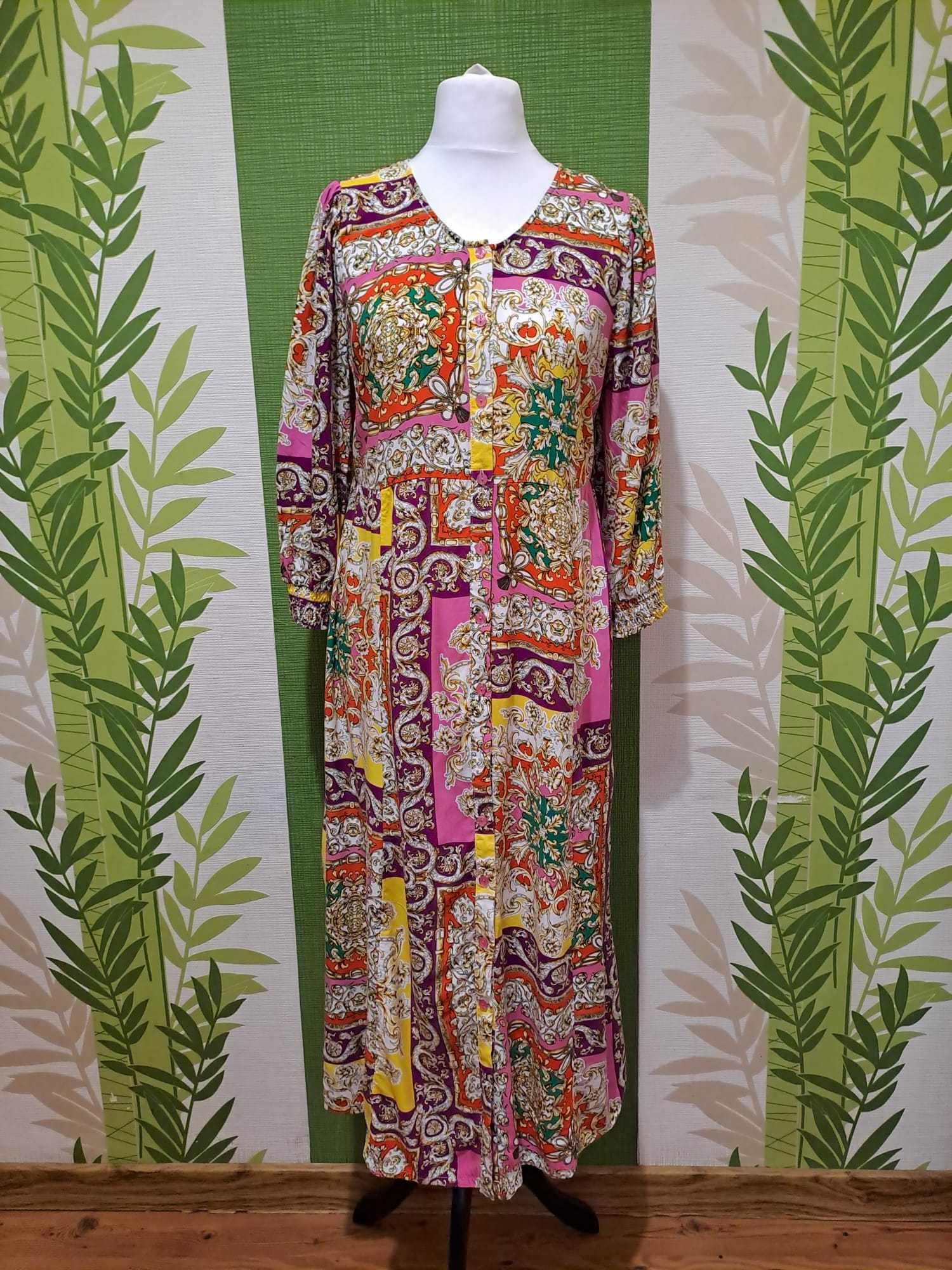 Rochie lungă cu nasturi 100%vâscoză mărimea 38-M Micha, M / 38 / 10