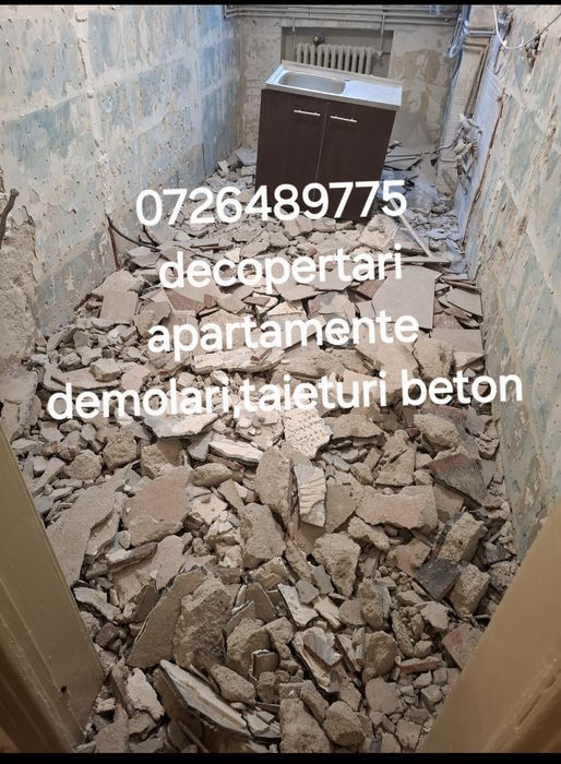 Decopertari apartamente,demolari,taieturi beton