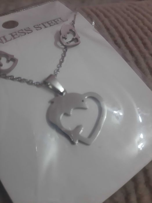 Комплект обици с медальон