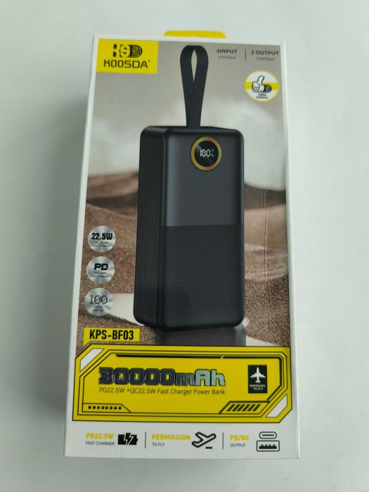 Baterie externa - power bank 30000 mAh 22,5 W