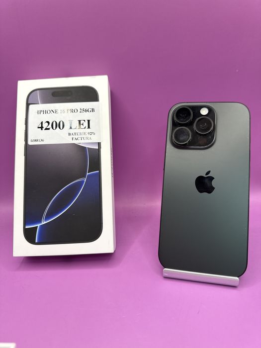 Iphone 16 Pro 256gb baterie 92 Factura •Matei Amanet Crangasi•03881