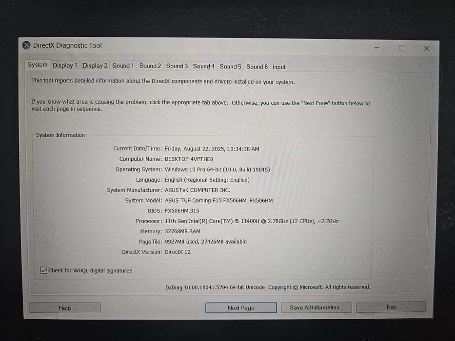 Laptop Gaming ASUS TUF F15 – i5-11400H, RTX 3060 6GB, 32GB RAM, SSD