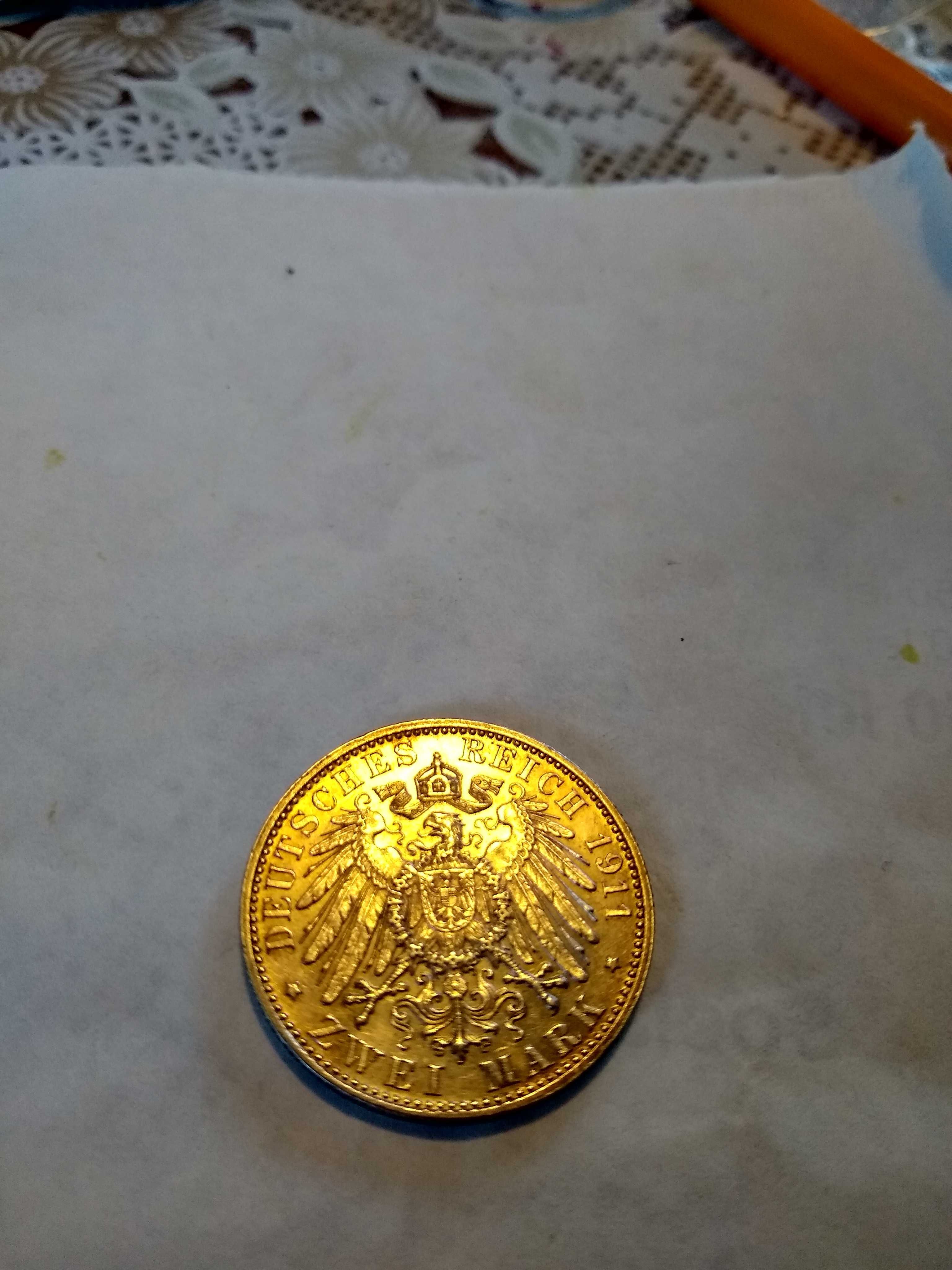 Monedă de argint 2 Mărci  an de emii 1911 greutate 9,6 gr Germania