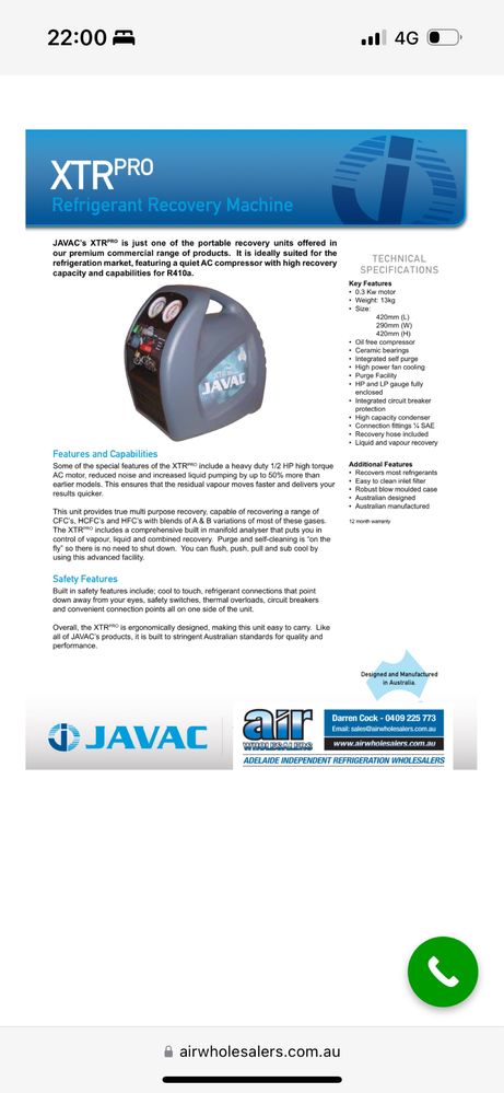 Станция за фреон Javac xtr pro 110V