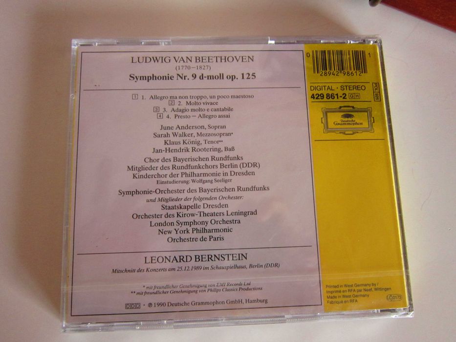 cadou rar Leonard Bernstein Beethoven Oda bucuriei Berlin 25.12.1989