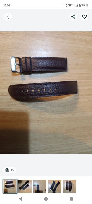 Curea ceas piele maro noua 20 mm