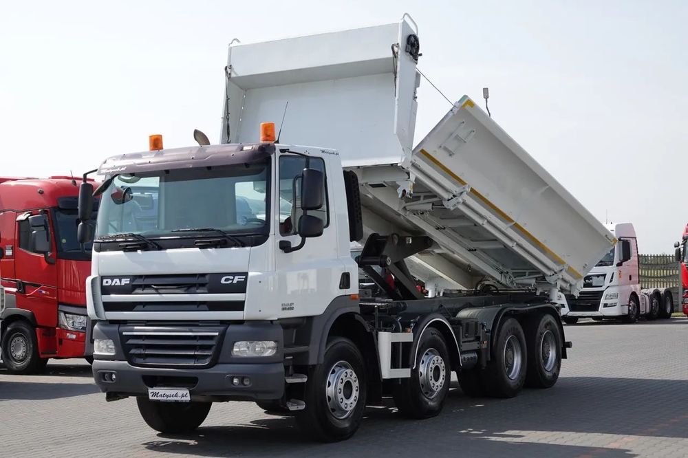 DAF CF 85.410 / 8X4 / BASCULANTE 2 STR / BORDMATIC / HIDROBOARD / IMPORTAT