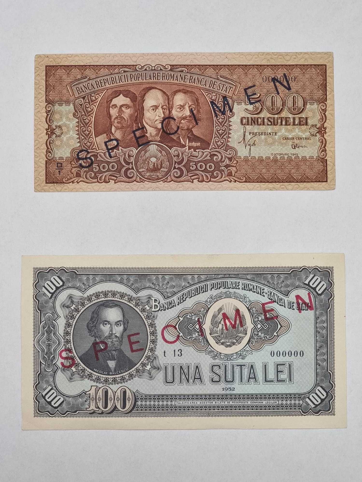 Colectie 8 bancnote romanesti vechi, foarte rare, “SPECIMEN”, UNC!