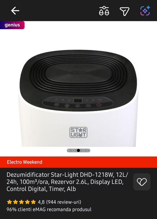 Dezumidificator Starlight , ca NOU ! Garantie 3ani !!!