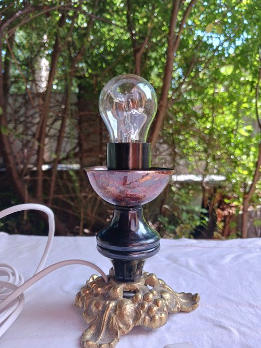 Lampă/veioză cu elemente bronz si cupru