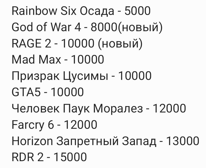 Диски Playstation 4