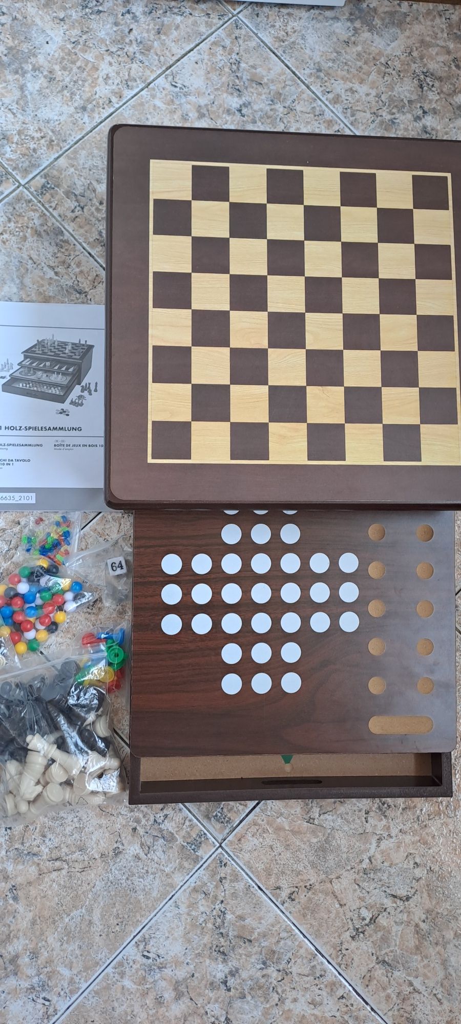 Дървен комплект игри 10 в 1