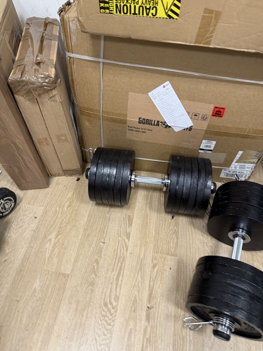 Gantere reglabile Olimpice Profesionale noi cu rulmenti 65 kg+65Kg=130