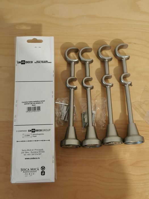 Console duble metalice nichel satinat 25/16 (set 2 buc) - 3 seturi