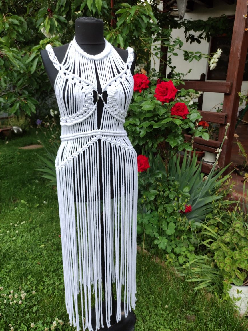 Rochie handmade, festival dress , boho macrame