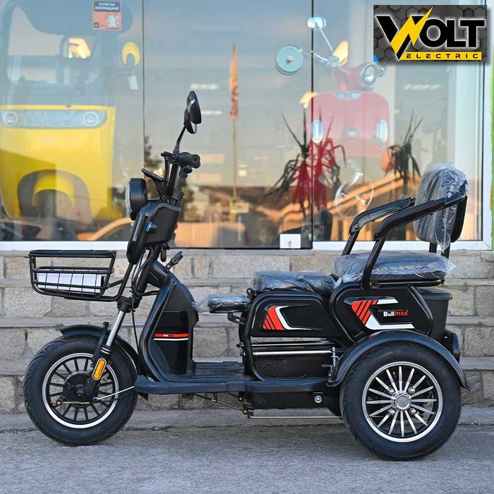 Електрическа триколка BULLMAX C1 MAX 1500W, големи 10’’ джанти, RED