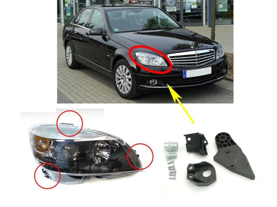 Комплект щипки за захващане фар Mercedes W211,C W204,C W205/Мерцедес