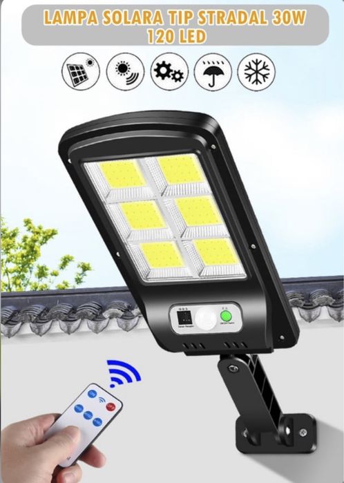 Lampa cu Incarcare Solara 150W, 160 LED-uri, cu senzor miscare