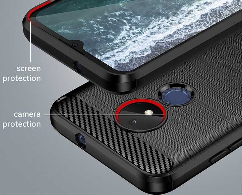 Nokia C21 - Удароустойчив Кейс Гръб CARBON