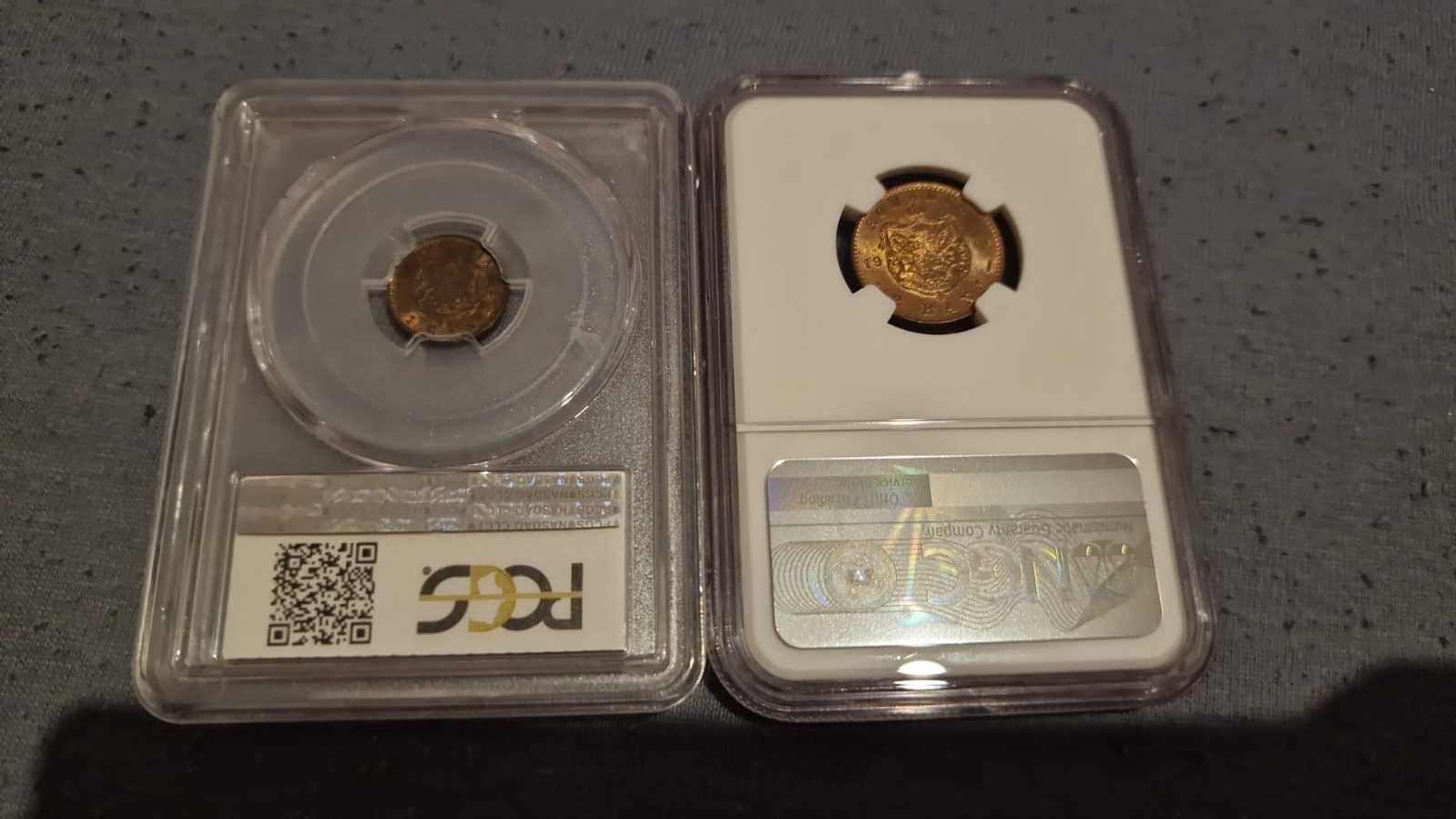 Lot monede gradate anul 1900 - 1 + 2 bani  - MS64