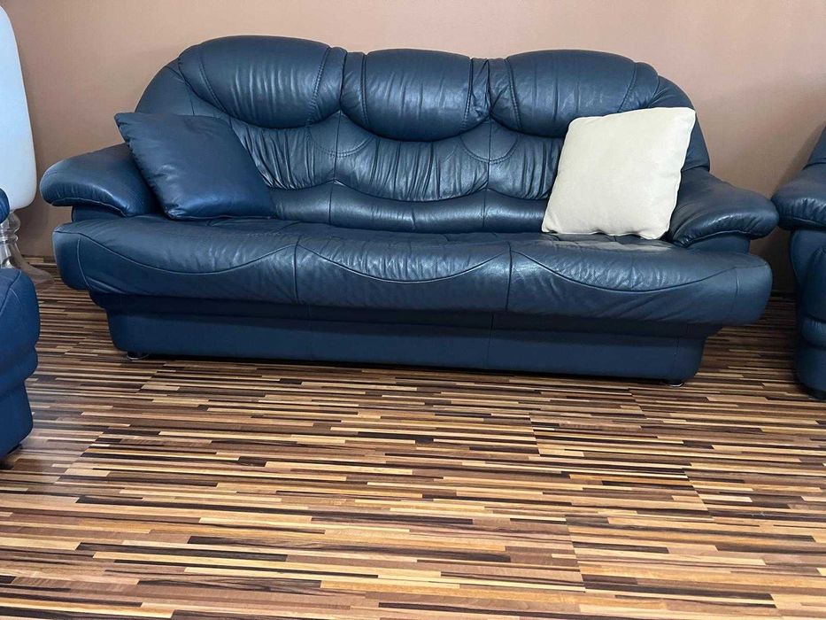 Set canapele + fotoliu piele naturala