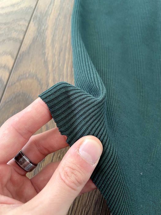 Material Textil Rib Knit 95% Bumbac 5% Elastan Verde