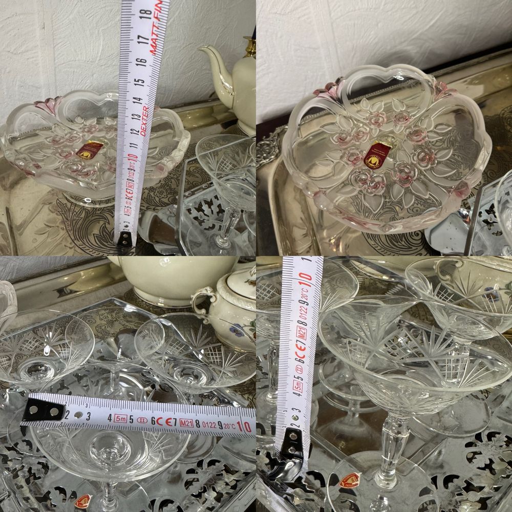 Set obiecte din cristal ,portelan,sticla ,meral argintat PRET FIX