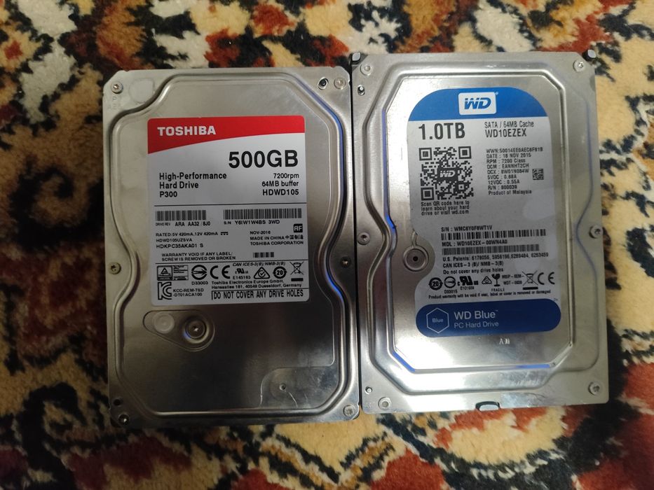 Жёсткие диски 1tb и 500gb