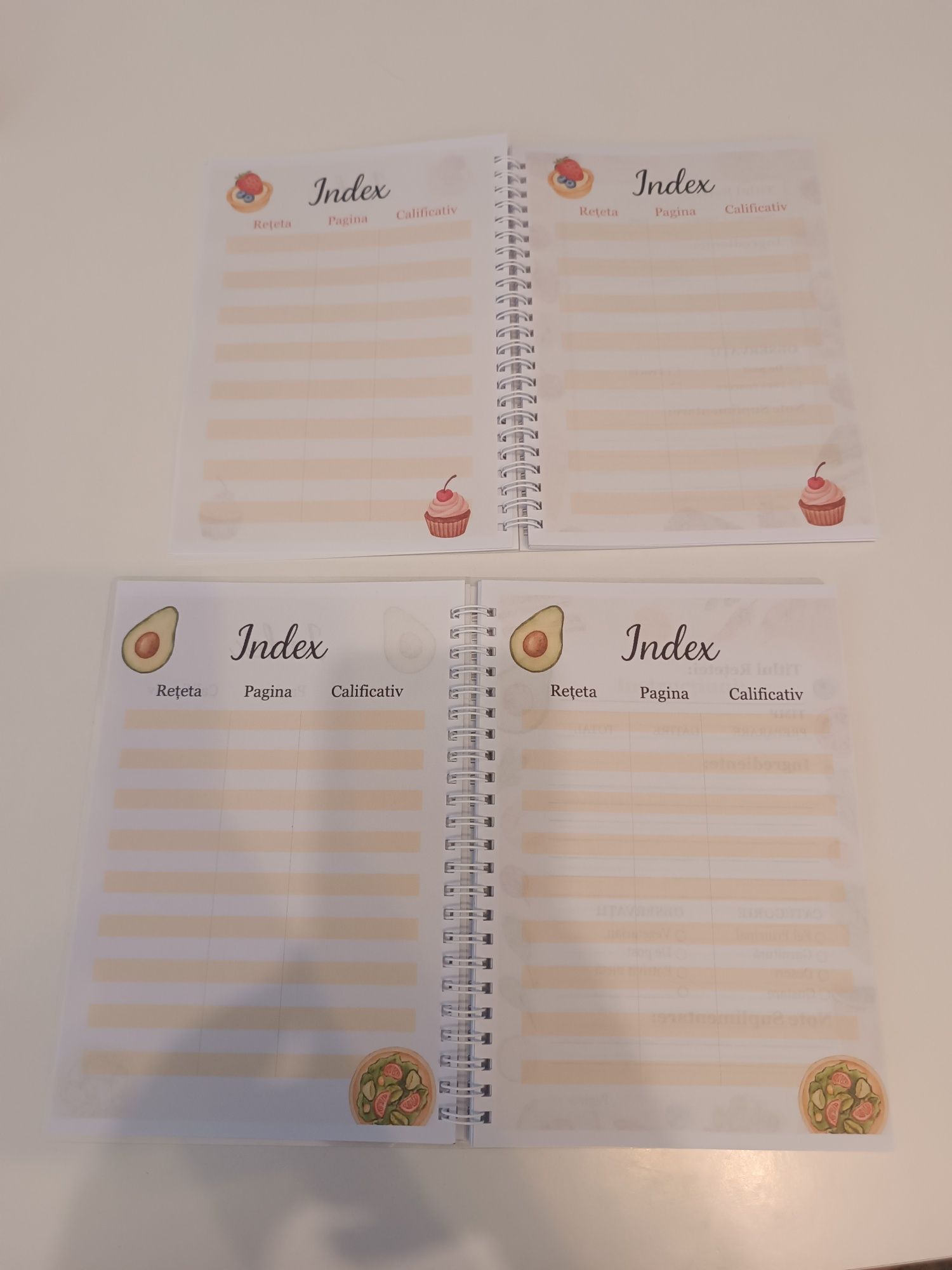 Agenda caiet de retete + prajituri, 2 bucati, cu spirala