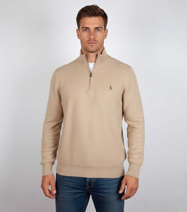 Polo Ralph Lauren Mesh-Knit - Оригинален мъжки пуловер с цип р-р M