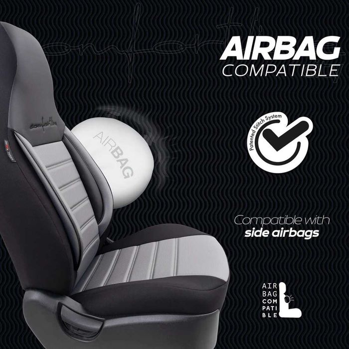 Тапицерия OTOM Comfortline–Черно/Сиво,с Алкантара(За малки автомобили)